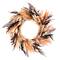 26" Coral Orange & Brown Pampas Pre-Lit LED Wreath